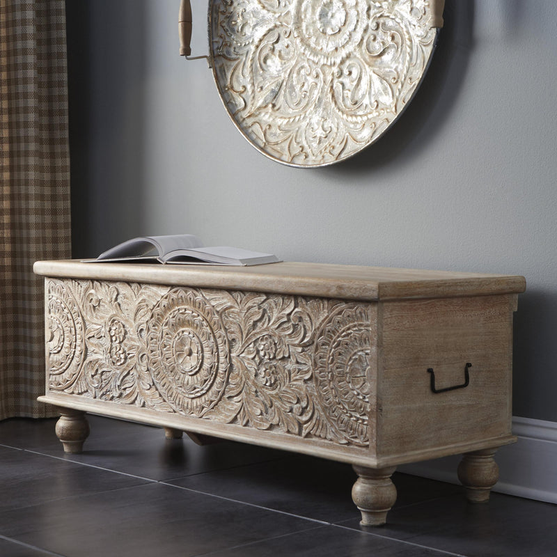 Signature Design by Ashley Fossil Ridge A4000039 Storage Bench IMAGE 2