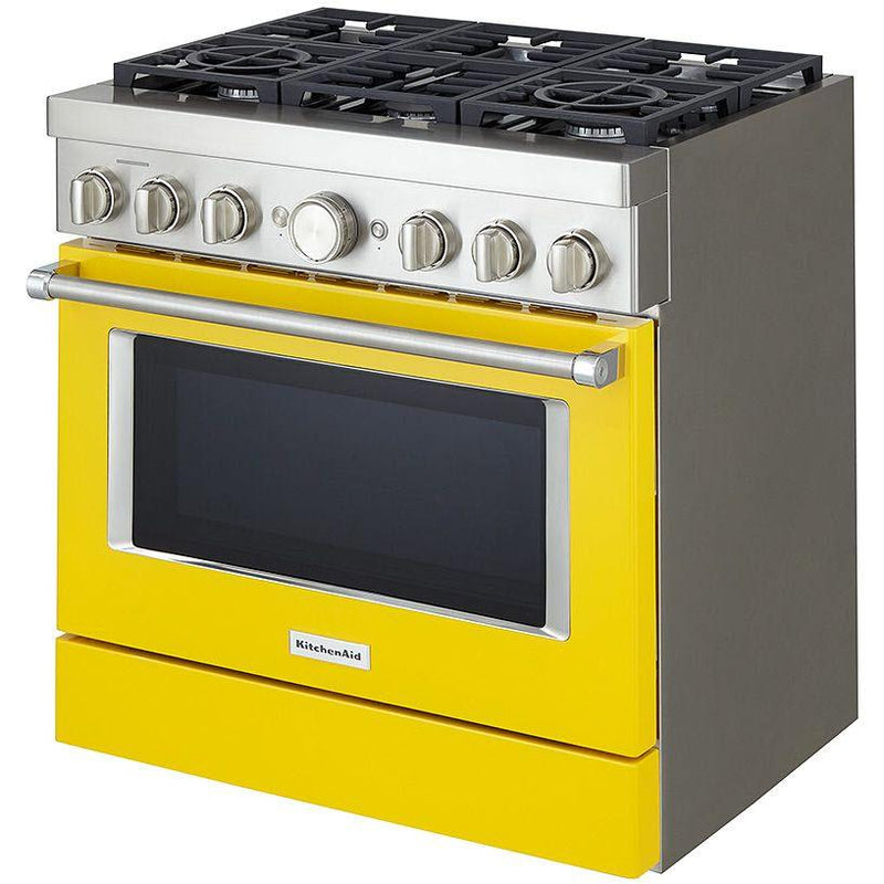 KitchenAid 36-inch Freestanding Gas Range with Even-Heat™ True Convection KFGC506JYP IMAGE 3