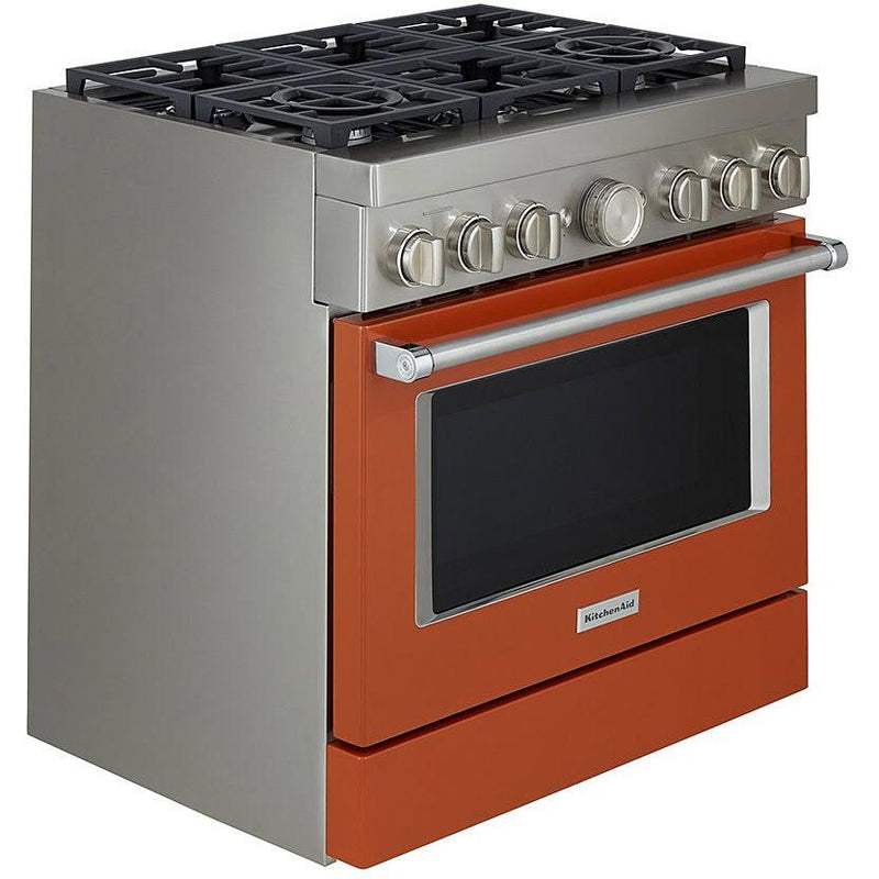 KitchenAid 36-inch Freestanding Gas Range with Even-Heat™ True Convection KFGC506JSC IMAGE 3