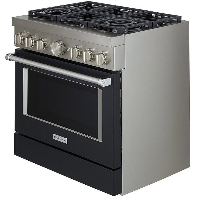 KitchenAid 36-inch Freestanding Gas Range with Even-Heat™ True Convection KFGC506JBK IMAGE 8