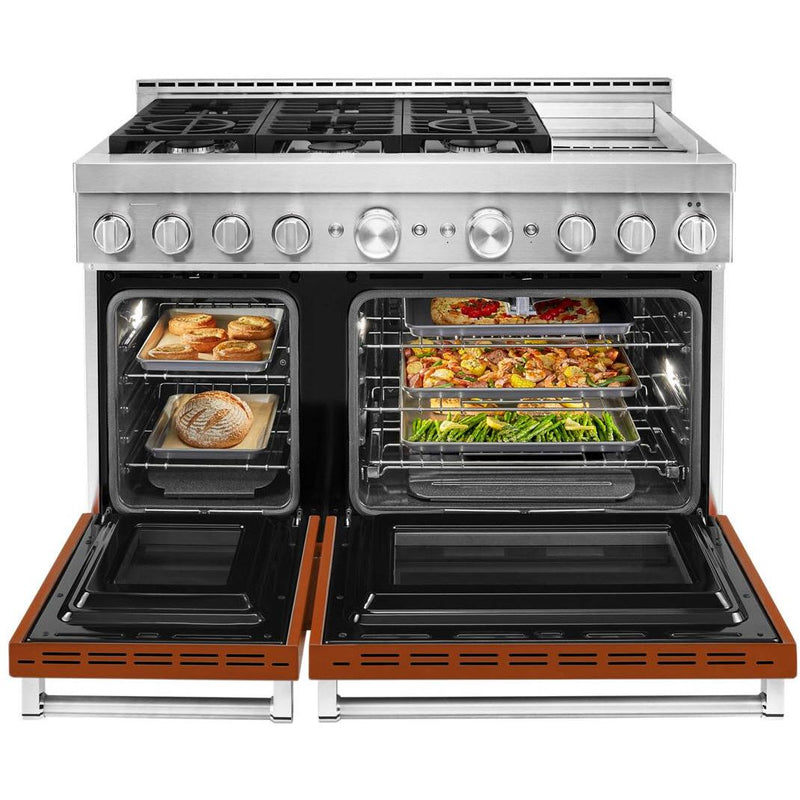 KitchenAid 48-inch Freestanding Gas Range with Even-Heat™ True Convection KFGC558JSC IMAGE 4