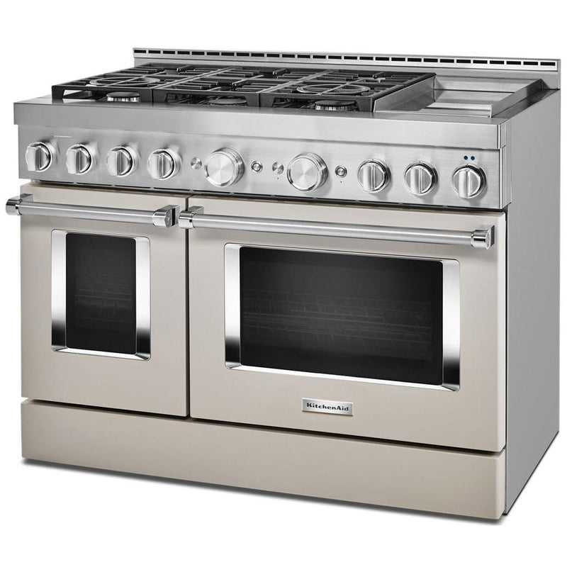 KitchenAid 48-inch Freestanding Gas Range with Even-Heat™ True Convection KFGC558JMH IMAGE 2