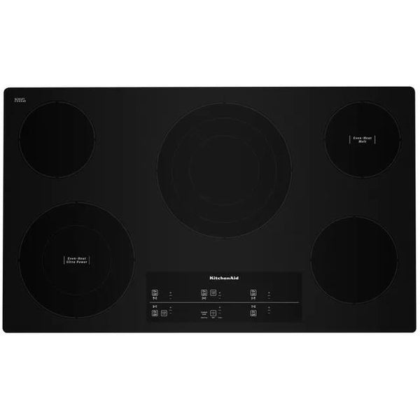 KitchenAid 36-inch Built-In Electric Cooktop with Even-Heat™ Technology KCES956KSS IMAGE 1