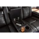 Signature Design by Ashley Party Time Power Reclining Leather Look Loveseat with Console 3700318C IMAGE 12
