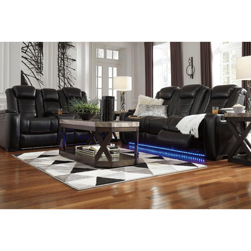 Signature Design by Ashley Party Time Power Reclining Leather Look Loveseat with Console 3700318C IMAGE 16