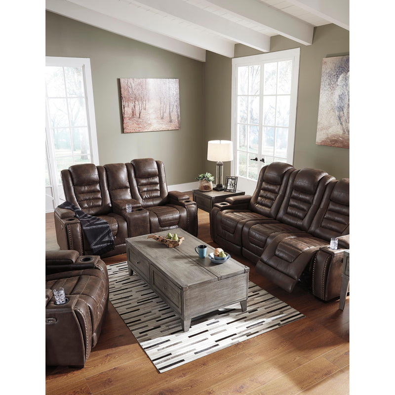 Signature Design by Ashley Game Zone Power Reclining Leather Look Loveseat with Console 3850118C IMAGE 15