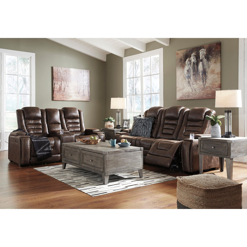 Signature Design by Ashley Game Zone Power Reclining Leather Look Loveseat with Console 3850118C IMAGE 16