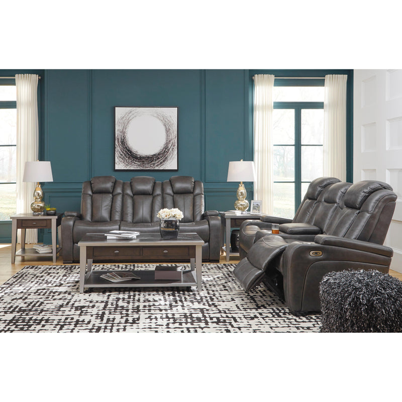 Signature Design by Ashley Turbulance Power Reclining Leather Look Sofa 8500115C IMAGE 14