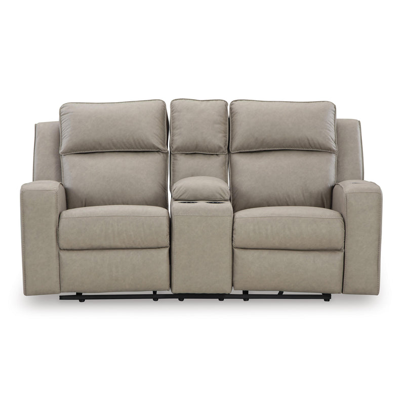 Signature Design by Ashley Lavenhorne Reclining Leather Look Loveseat with Console 6330794C IMAGE 3