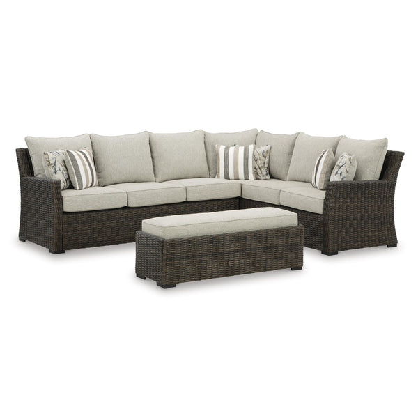 Signature Design by Ashley Brook Ranch P465-822 Sofa Sectional/Bench with Cushion IMAGE 1