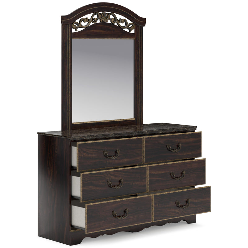 Signature Design by Ashley Glosmount 6-Drawer Dresser with Mirror B1055-231/B1055-36 IMAGE 2