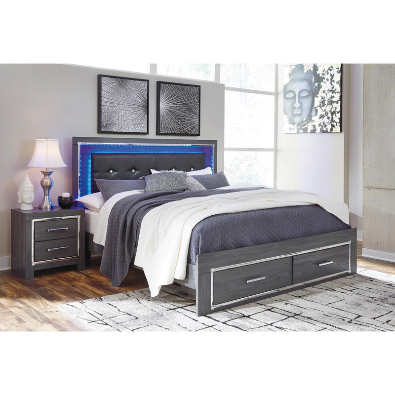 Signature Design by Ashley Lodanna King Upholstered Panel Bed with Storage B214-56S/B214-58/B214-95/B100-14 IMAGE 2