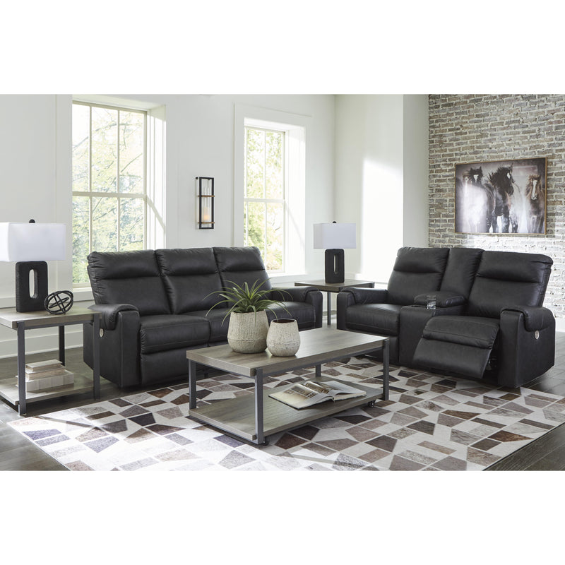 Signature Design by Ashley Axtellton Power Reclining Leather Look Loveseat with Console 3410596C IMAGE 10