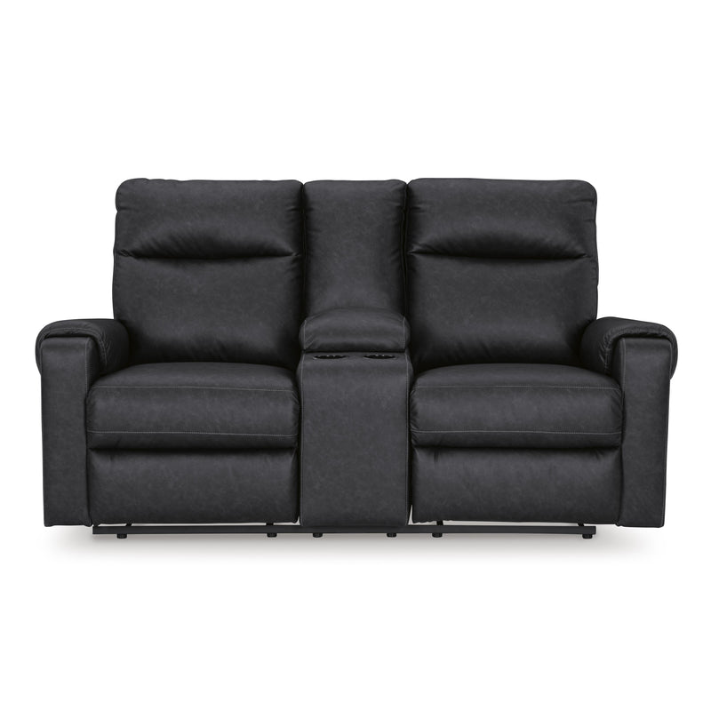 Signature Design by Ashley Axtellton Power Reclining Leather Look Loveseat with Console 3410596C IMAGE 3