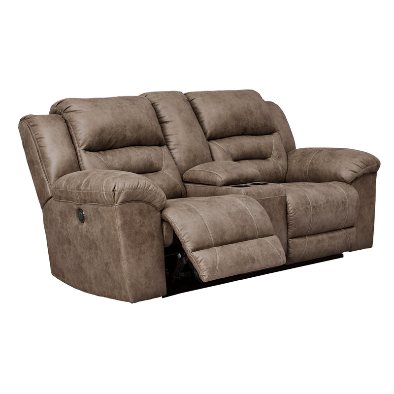 Signature Design by Ashley Stoneland Power Reclining Leather Look Loveseat with Console 3990596C IMAGE 2