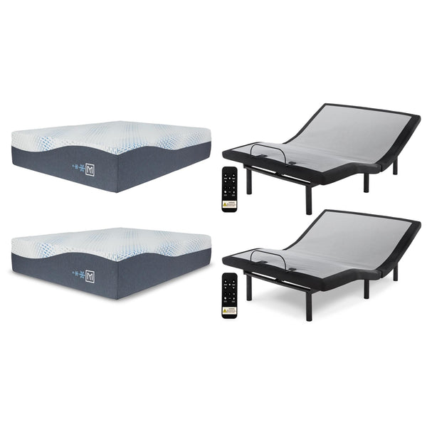 Sierra Sleep Head-Foot Model Better M9X8M2 Split King Adjustable Base and 2 Mattresses IMAGE 1