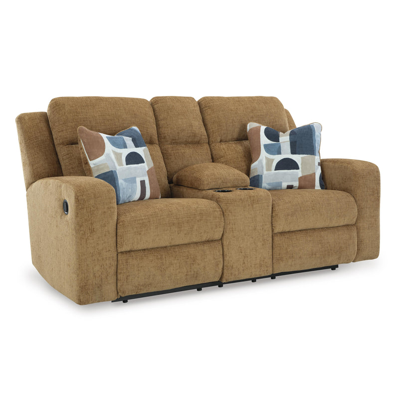 Signature Design by Ashley Kanlow Reclining Fabric Loveseat with Console 3860594C IMAGE 1