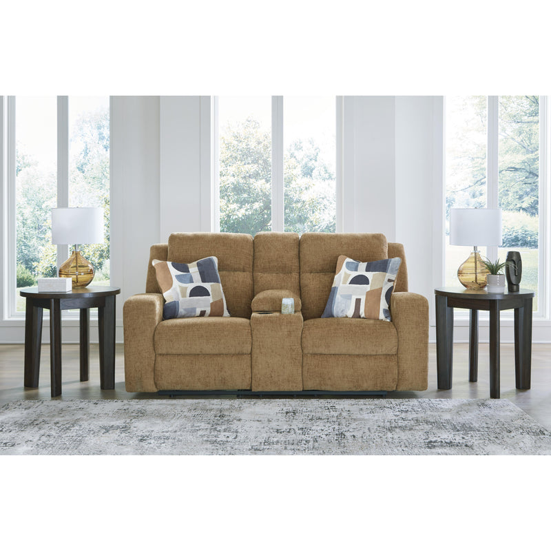 Signature Design by Ashley Kanlow Reclining Fabric Loveseat with Console 3860594C IMAGE 5