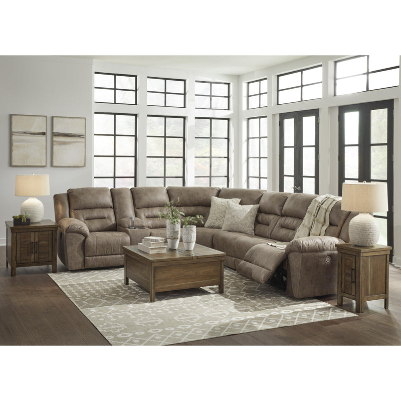 Signature Design by Ashley Ravenel Power Reclining Leather Look 4 pc Sectional 8310601C/8310677C/8310646C/8310675C IMAGE 5