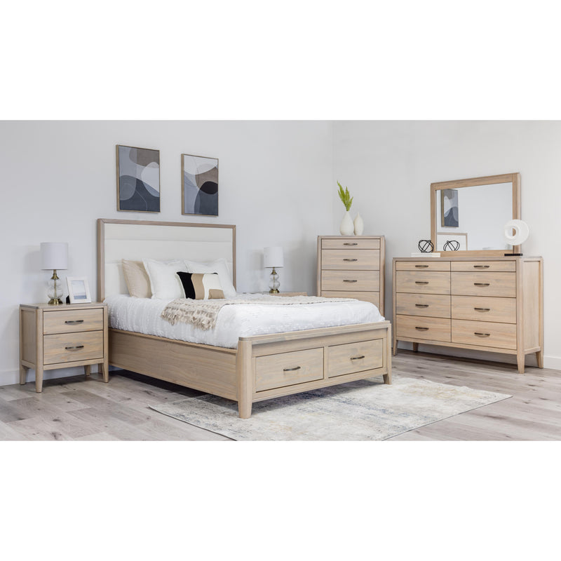 Mako Wood Furniture Ellesmere Queen Upholstered Bed with Storage DRSG-200-FBST-UP-Q IMAGE 2