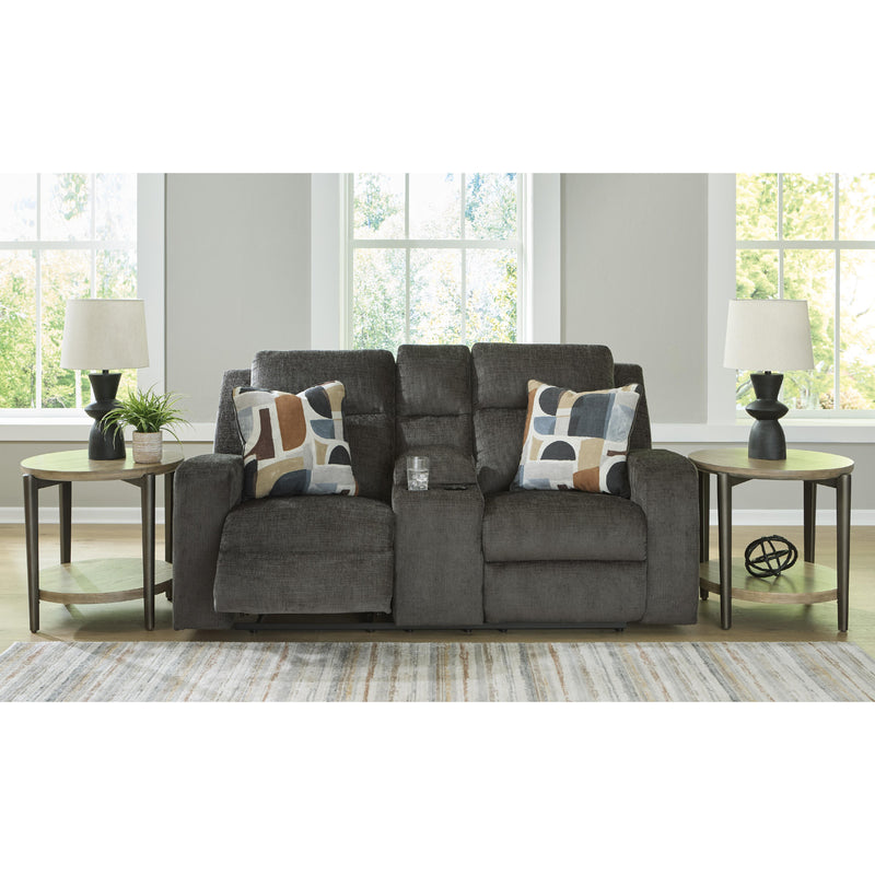 Signature Design by Ashley Kanlow Reclining Fabric Loveseat with Console 3860794C IMAGE 5