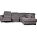 Primo International Colorado Parker Power Reclining Fabric 4 pc Sectional Parker 4 pc Power Reclining Sectional - Textured Graphite IMAGE 1