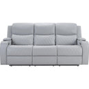 Primo International Grayson Power Reclining Polyurethane Sofa Grayson Power Reclining Sofa - Concrete IMAGE 2
