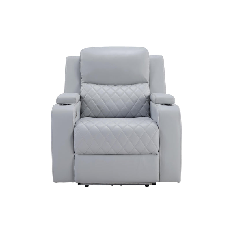 Primo International Grayson Power Polyurethane Recliner Grayson Power Recliner - Concrete IMAGE 2
