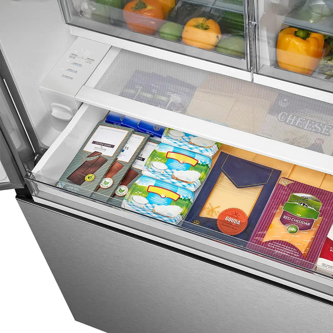 Midea 36-inch, 31.7 cu. ft. Freestanding French 3-Door Refrigerator wi