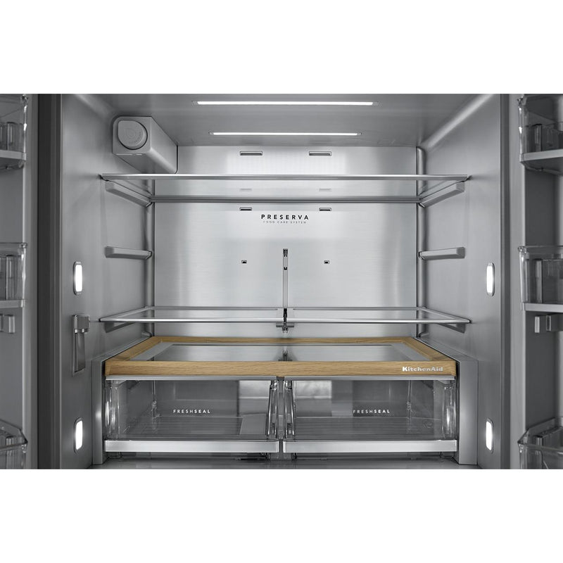  KitchenAid 36-inch, 30 cu. ft. French 3-Door Refrigerator with Interior Water Dispenser and Ice Maker KRMF336SPS IMAGE 8