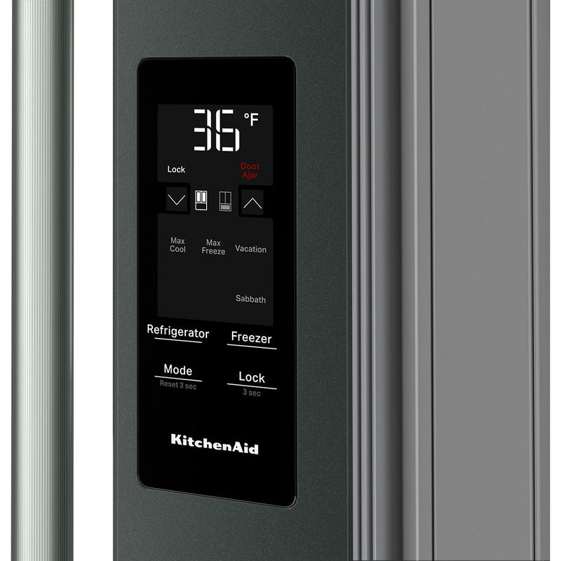  KitchenAid 36-inch, 29.51 cu. ft. Freestanding French 4-Door Refrigerator with Water and Ice Dispensing System KRMF436SJP IMAGE 9