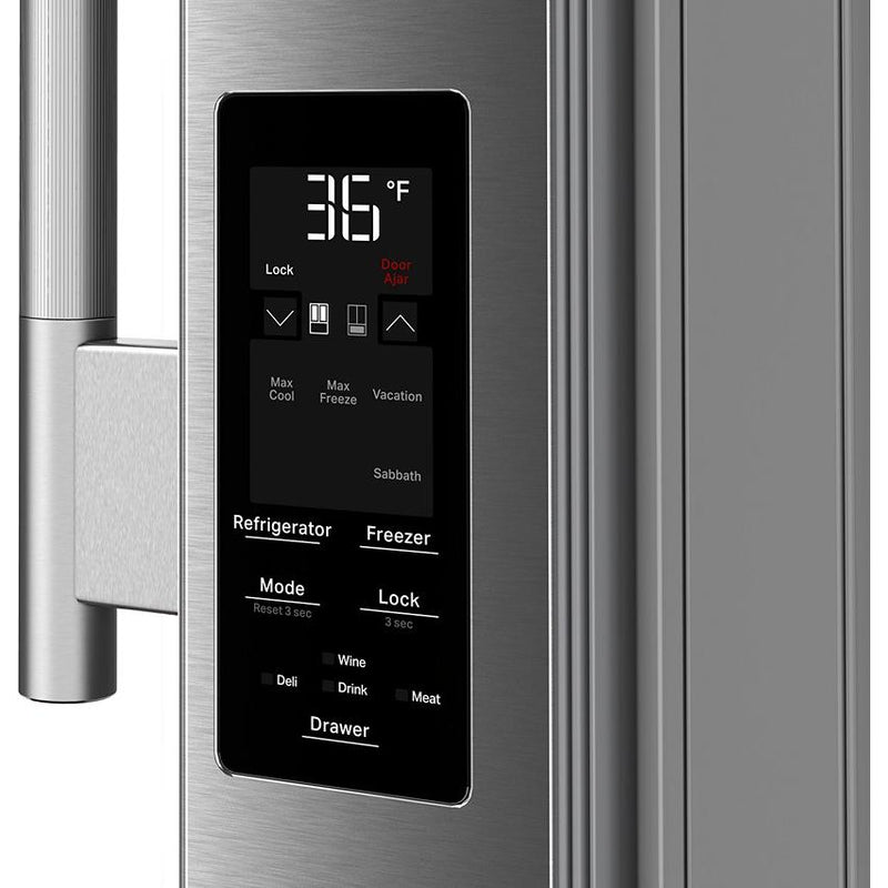  KitchenAid 36-inch, 29.51 cu. ft. Freestanding French 4-Door Refrigerator with Water and Ice Dispensing System KRMF436SPS IMAGE 6